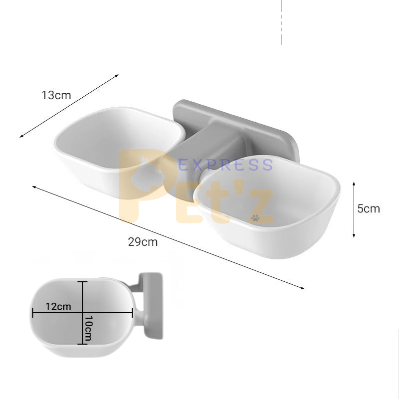 Comedouro Duplo De Parede Pra Cães E Gatos - Petz Express