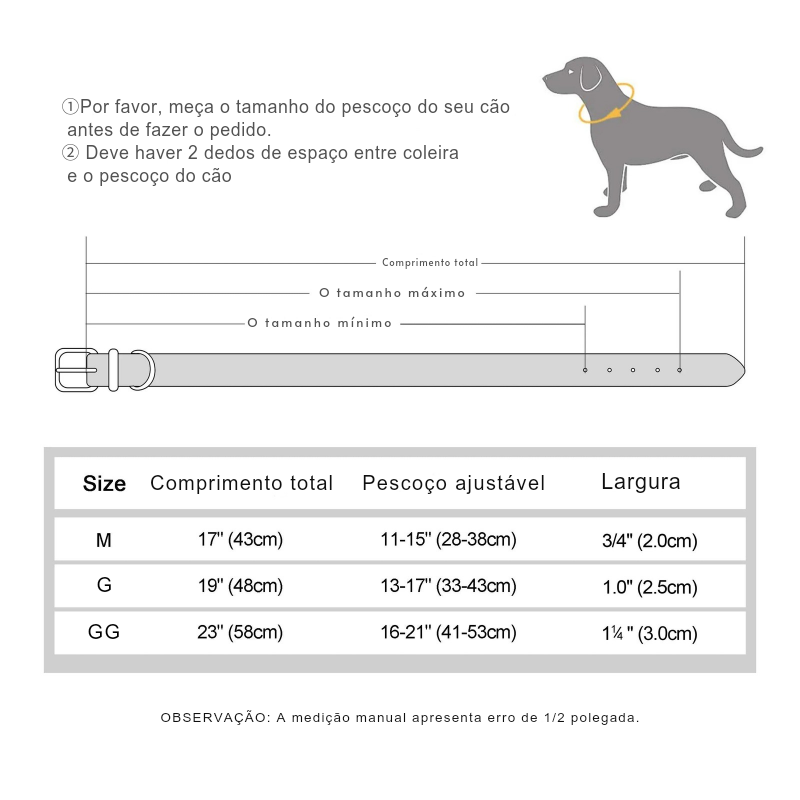 Coleira de cachorro rastreador GPS couro - Petz Express